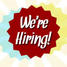 We're Hiring Red Blast with Yellow and Green Background